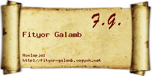 Fityor Galamb névjegykártya